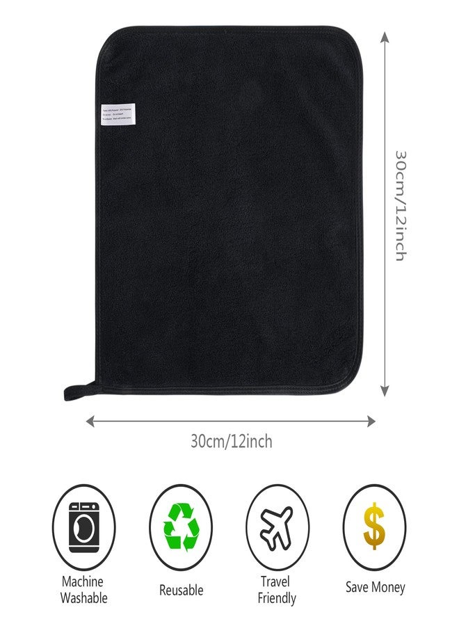 SINLAND Microfiber Face Cloths Reusable Makeup Remover Washcloths Super Soft and Absorbent Fingertip Face Towels for Sensitive Skin Women 12 x 12 Inch 12 Pack Black - Image 2