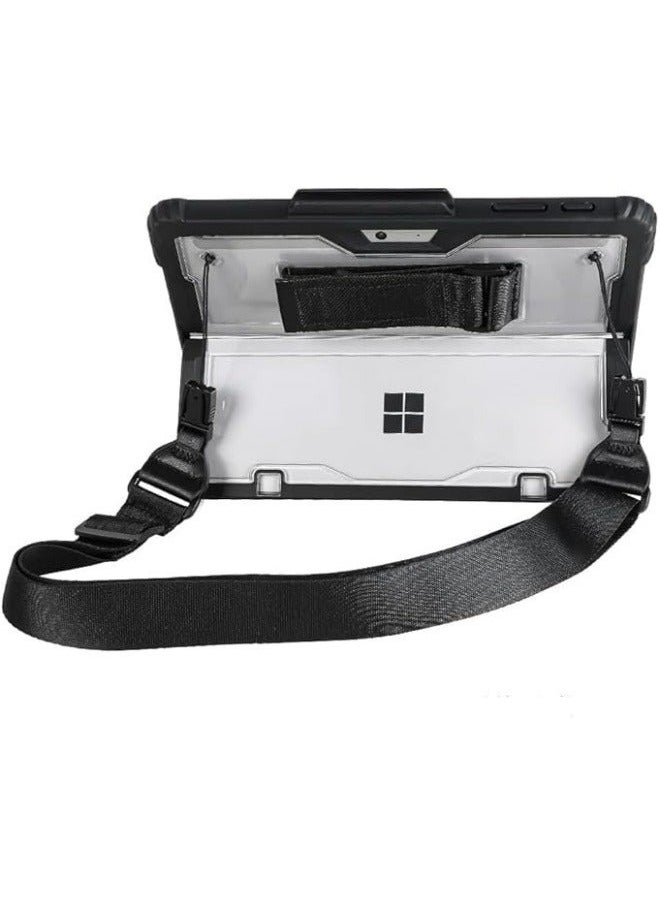 Clear Case Compatible with Microsoft Surface Pro 11 (2024) 13-inch,Heavy Duty Rugged Hard Shell Cover Shoulder Strap & Hand Strap&Stylus Pen Holder  - Image 1