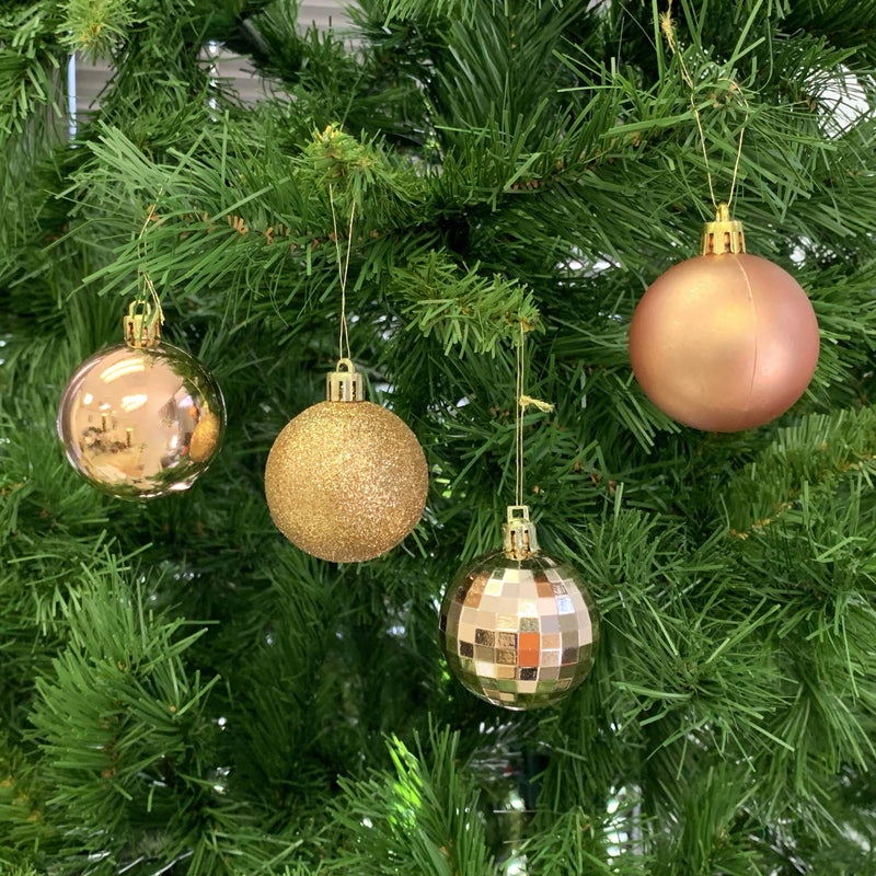 allgala allgala Christmas Balls 36 PK 2 Inch (5CM) Pre-Strung Shatter Proof Christmas Ornament Balls for Xmas Tree-4 Style-Rose Gold  - Image 3