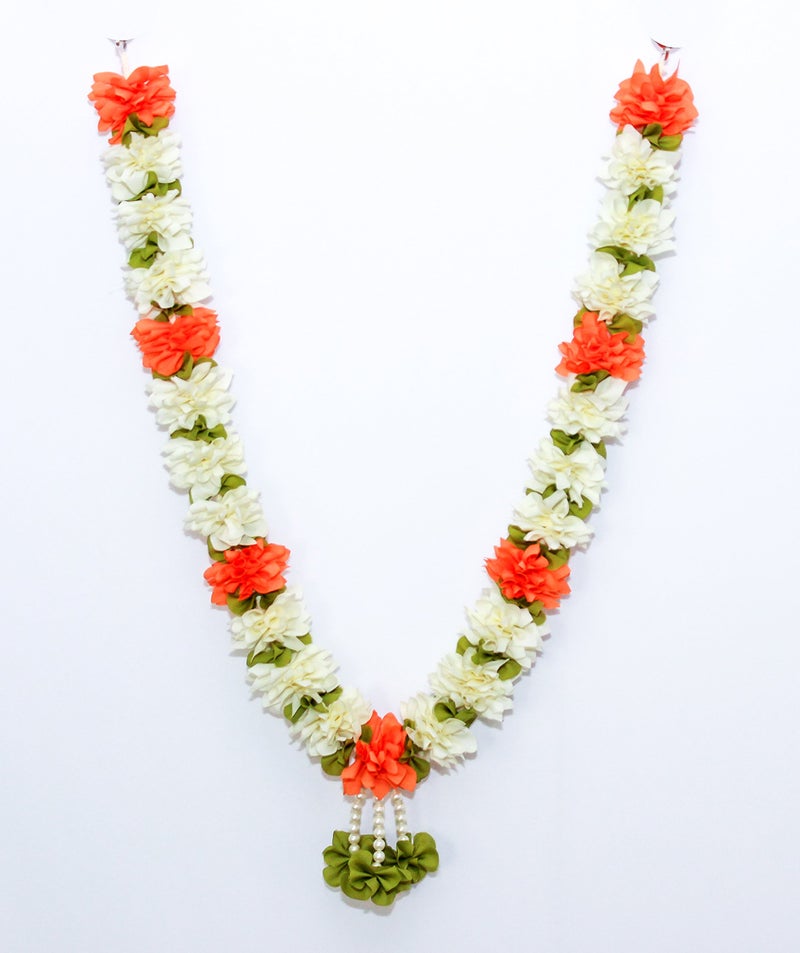 Daedal Crafters Flower Garland for Pooja Mandir Decoration, Hanging Mala for Photo Frame, Decorative Haar Mala for God Idols, Photo Frames of Loved Ones, Ancestors, Pitra & Pooja Room Décor (40 inch) - Image 4