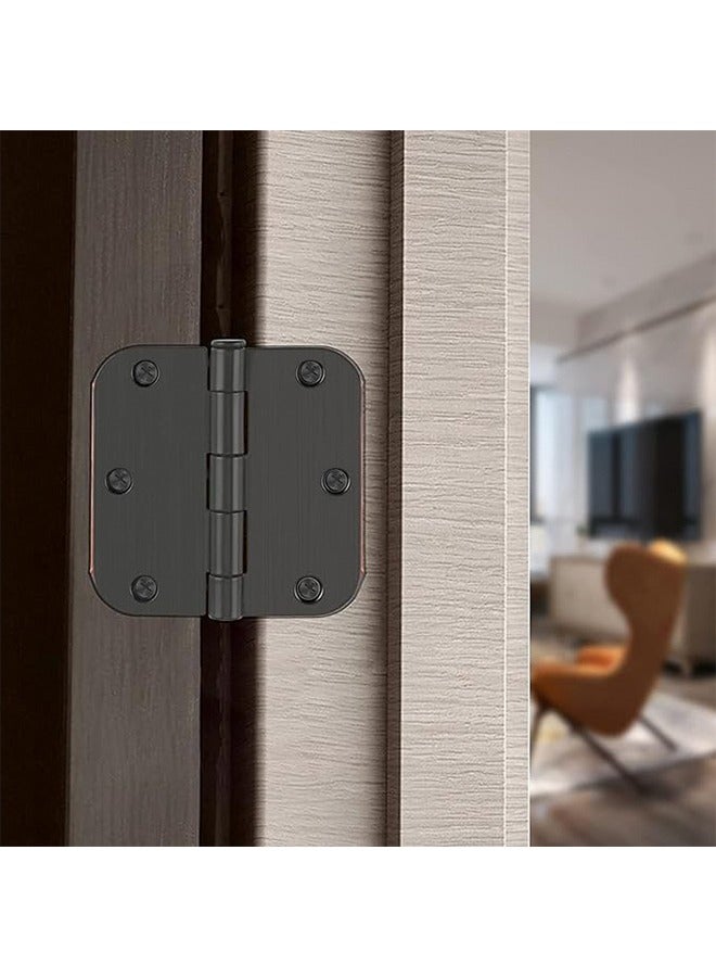 2 Pack Matte Black Door Hinges Hinges for Doors Rounded Radius Corners Flat Iron Hinge Door Hardware Controls Rounded Door Hinges Flat Iron Hinge for Front/Indoor/Outdoor Door Cabinet Wooden Box  - Image 5