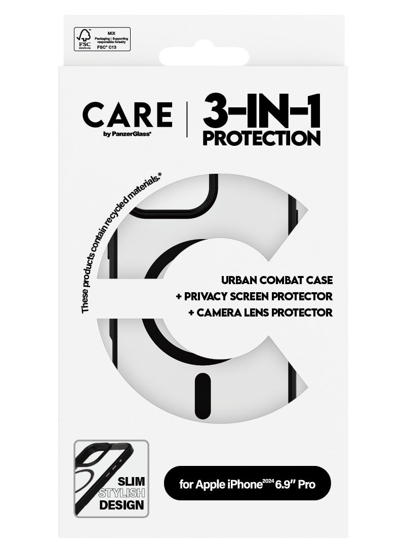 PanzerGlass CARE Protection Package Flagship 3-in-1 iPhone 16 Pro Max - Privacy - Image 3