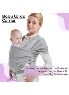 BEMBIKA Baby Essential Hands Free Baby Carrier Wrap Breathable Lightweight Baby Wrap Carrier Cloth Suitable For Newborn Infants(Light Grey)  - Image 4