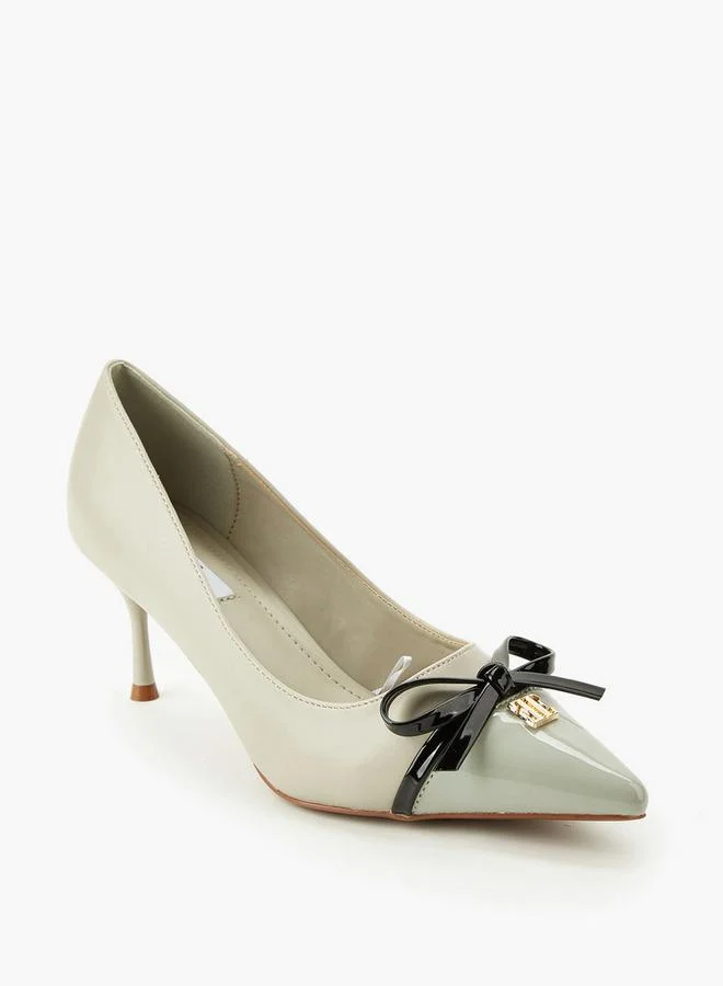 Elle Women Bow Accent Stiletto Heel Pumps