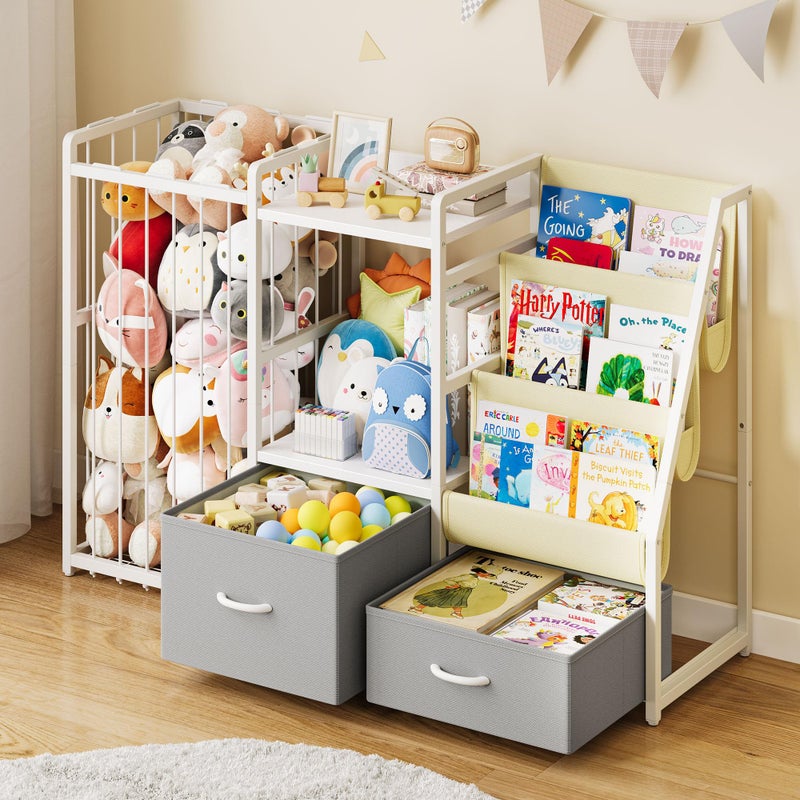 Twinkoo Kids Bookshelf and Toy Storage, Large 3 Tier Book Shelf for Kids Rooms, Sling Baby Bookcase with Stuffed Animal Storage, Toddler Montessori Bookshelf for Nursery, Playroom, Kindergarten - Image 1