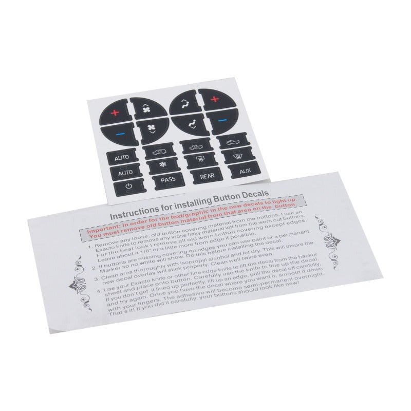 AC Dash Button Sticker Repair Kit AC Panel Decals & Radio Button Repair Decal Set Replacement for Chevrolet GMC Tahoe 2007-2015 - Image 5