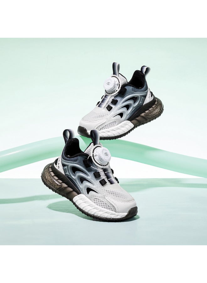 Habi Bear Children's Shoes Summer New Girls' Rotating Buckle Single Mesh Sneakers Boys' Hollow Breathable Shoes For Young Children