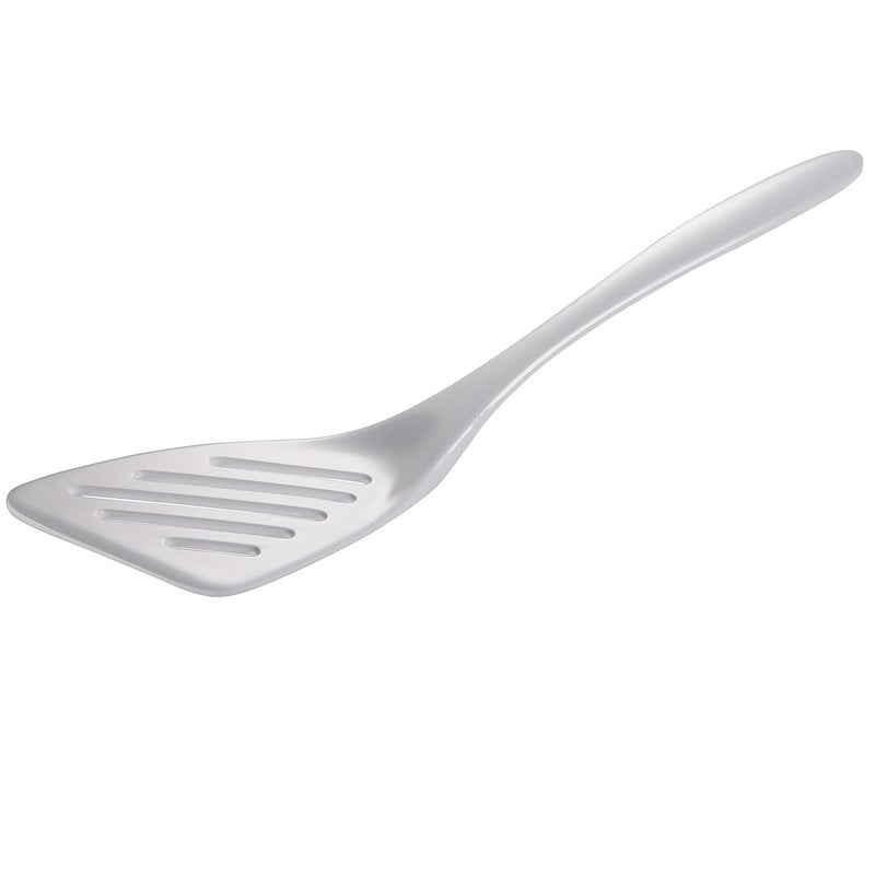 Gourmac Hutzler 12-1/2 Inch Slotted Melamine Turner  White