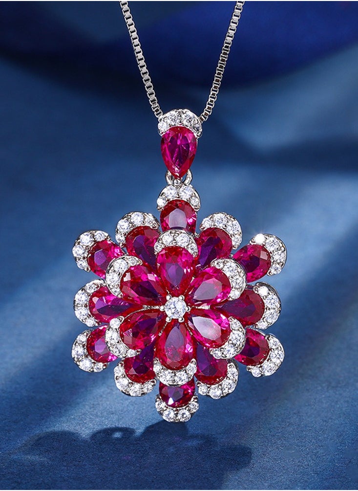 Al Aoyama Gold-plated copper base, red sapphire eternal flower set  - Image 2