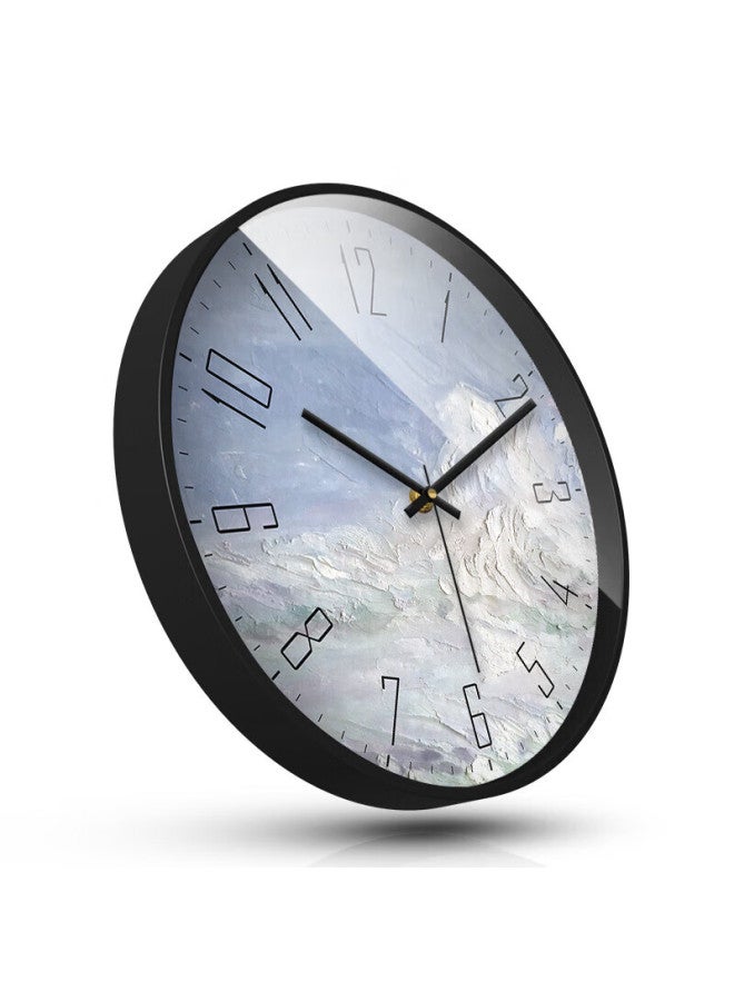 MOMEN M En Wall Clock 36cm, Nordic Light Luxury Living Ro Bedro Clock, Simple And Stylish Wall-mounted Quartz Clock, No Drilling Required - Image 4