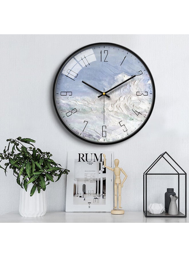 MOMEN M En Wall Clock 36cm, Nordic Light Luxury Living Ro Bedro Clock, Simple And Stylish Wall-mounted Quartz Clock, No Drilling Required - Image 3