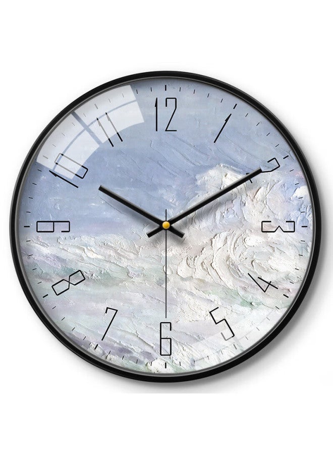 MOMEN M En Wall Clock 36cm, Nordic Light Luxury Living Ro Bedro Clock, Simple And Stylish Wall-mounted Quartz Clock, No Drilling Required - Image 5