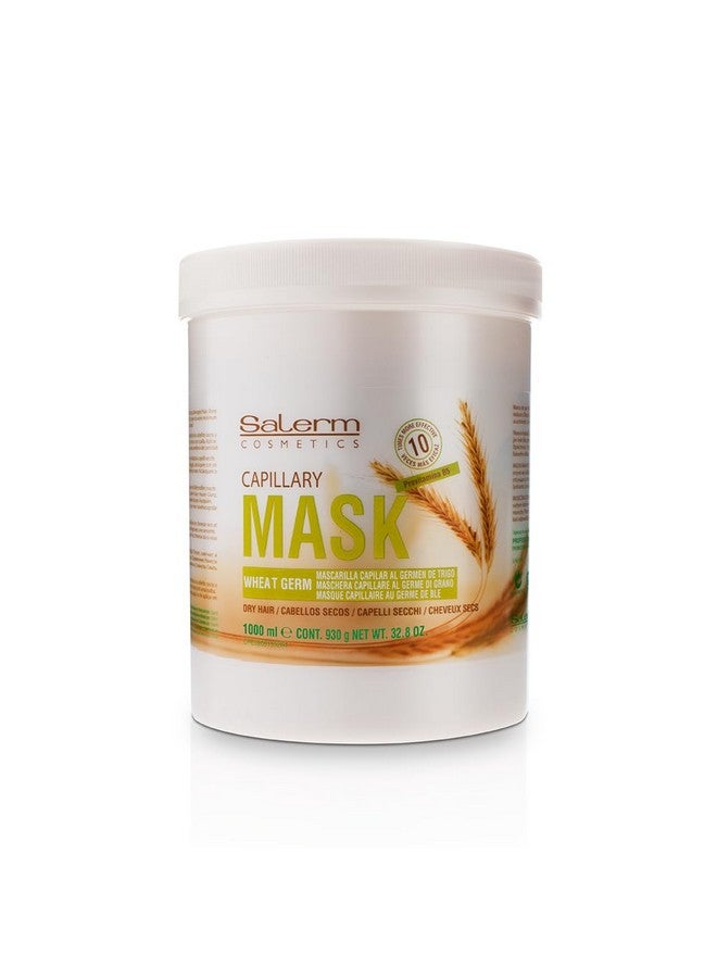 Salerm Cosmetics Mascarilla Wheat Germ Capillary Mask For Dry Hair With Provitamin 33.7 Ounce