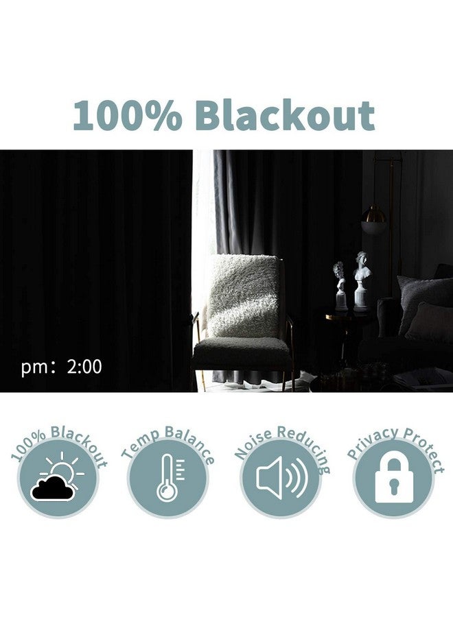 BFAM Store Thermal Insulated 100% Blackout Curtains for Bedroom with Black Liner, Double Layer Full Room Darkening Noise Reducing Rod Pocket Black Out Curtain 2 PC (Light Grey, 10 FT (120INCH)) - Image 3
