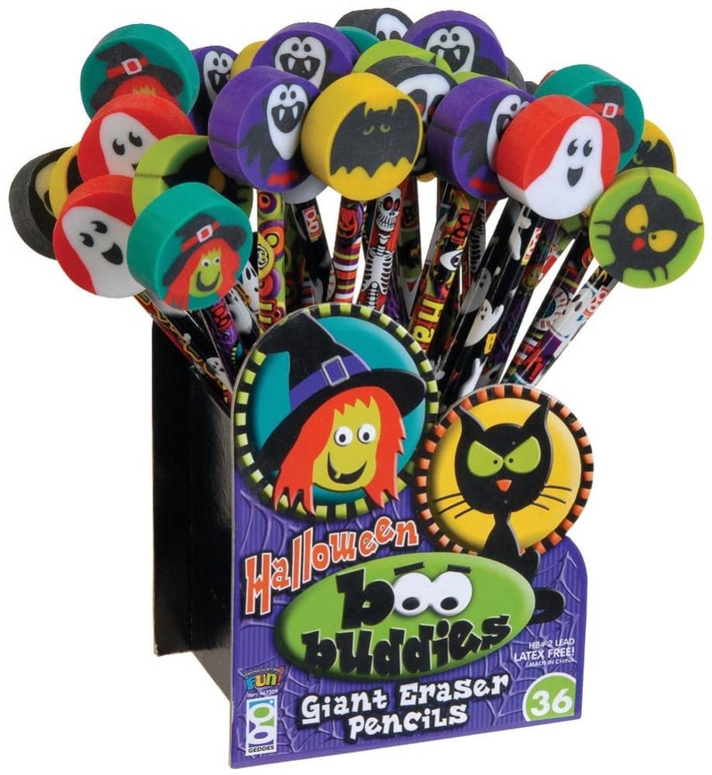 Geddes Raymond Geddes Boo Buddies Number 2 Pencils With Giant Pencil Top Erasers (Pack of 36) - Image 5