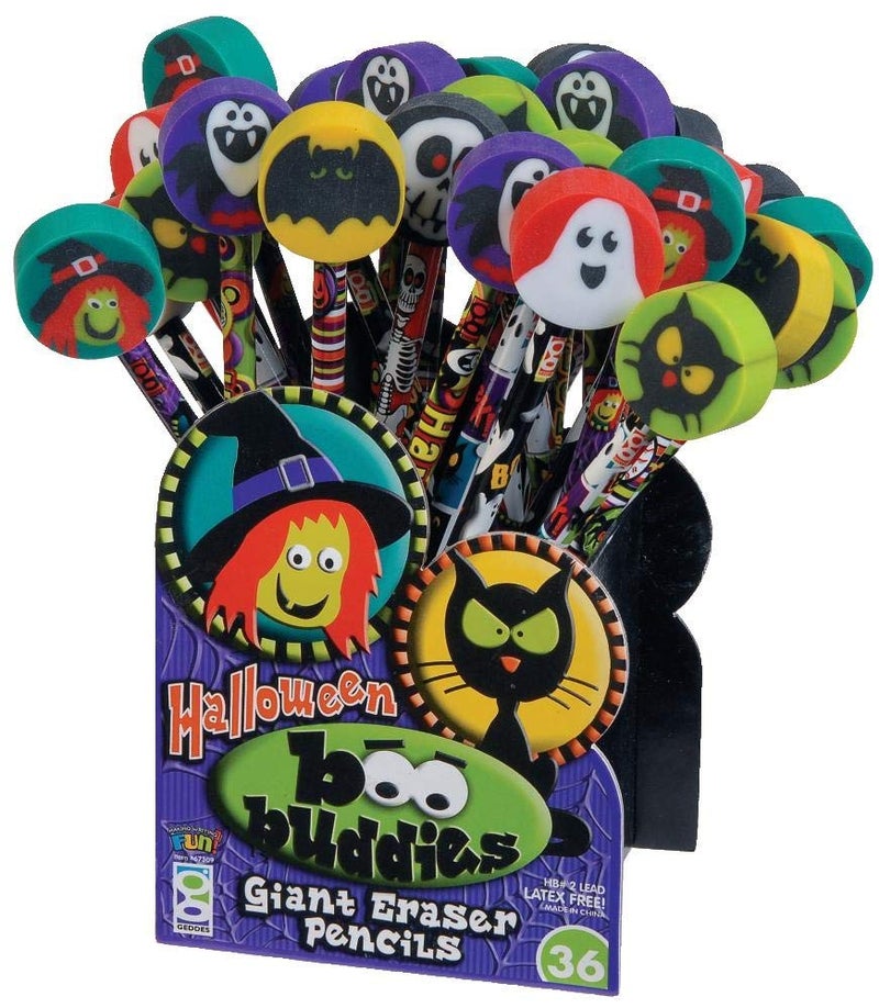 Geddes Raymond Geddes Boo Buddies Number 2 Pencils With Giant Pencil Top Erasers (Pack of 36) - Image 4