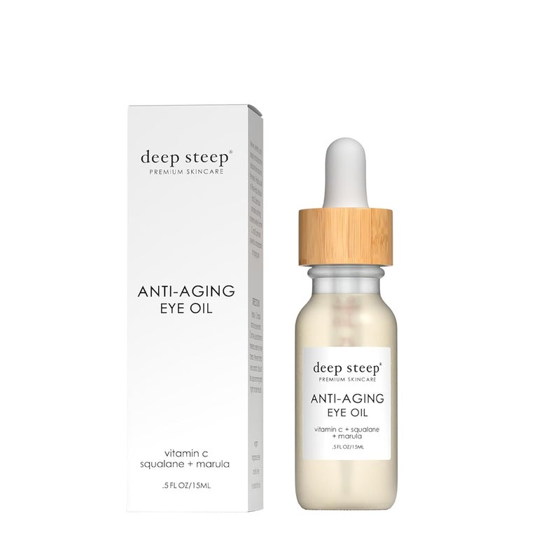 Deep Steep AntiAging Eye Oil 05 oz with Rosehip Jojoba Apricot Marula Calendula Squalane Vitamin C Vegan Clean Beauty Skincare Firm Under Eye Hydration - Image 1