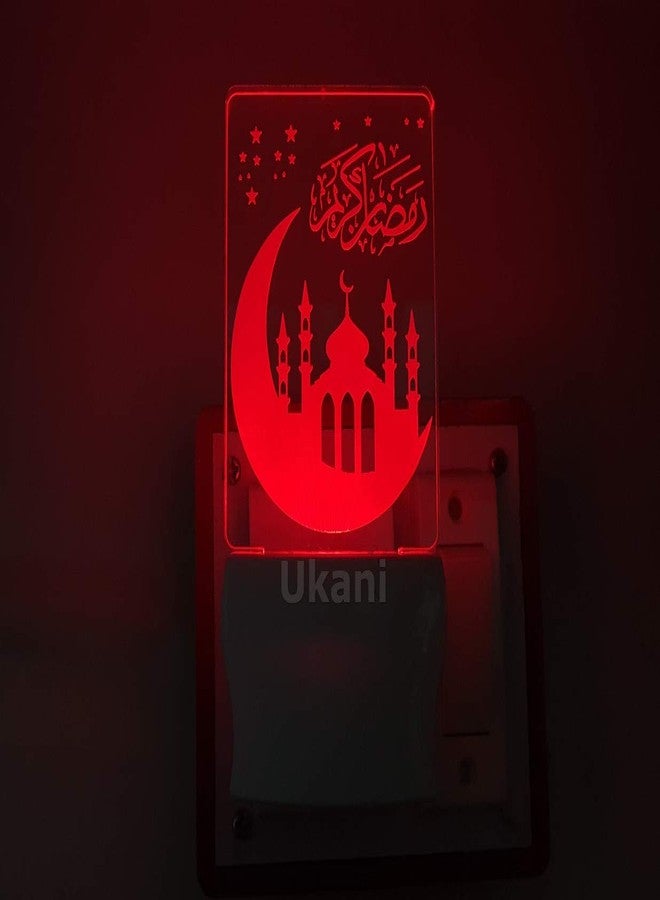 UKANI Glass 3D Ilusion Ramadan Mubarak Design Night Lamp With 7 Colour Chnaging Light For Birthday Gift(Size 3 In) - Image 5