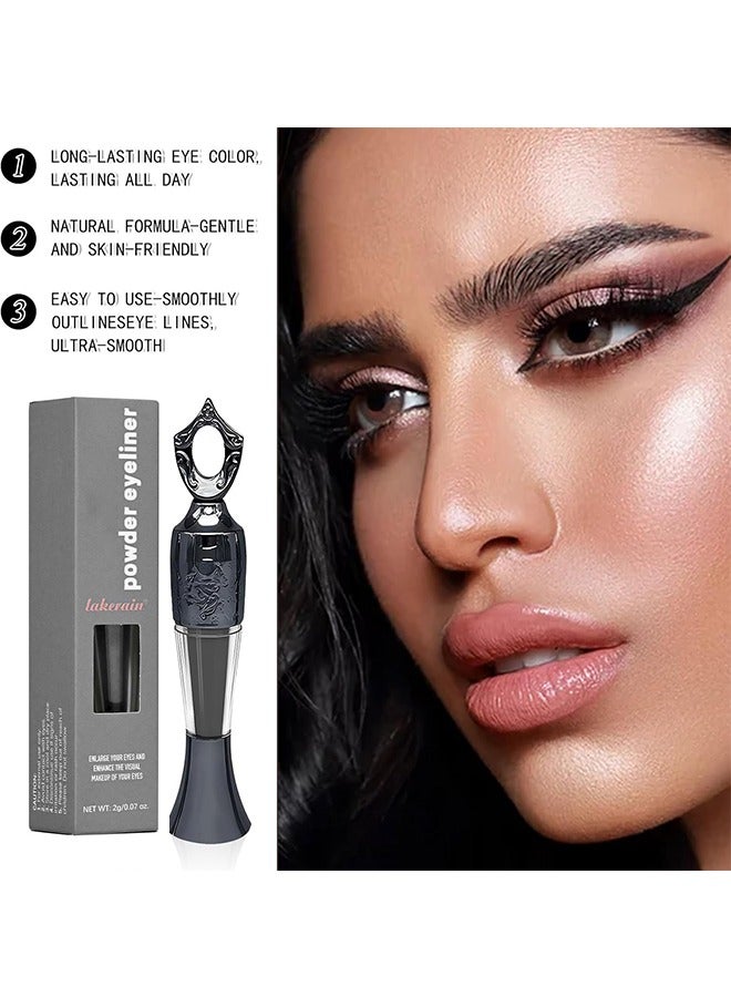 lakerain Powder Eyeliner 100% Natural Plant Formula Powder Eyeliner Easily Removed Eye Makeup Natural Eyeliner Last for All Day Long Lasting Dry Powder Eyeliner, 2g (Black) - Image 2