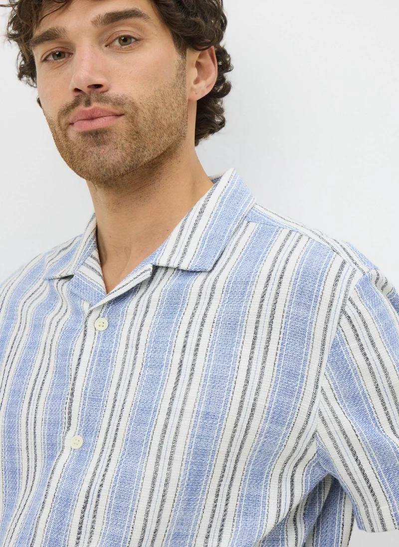 Matalan Blue Stripe Cheesecloth Shirt