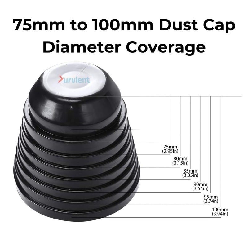 Durvient.com® Premium Weatherproof & Adjustable LED/HID Universal Headlight Dust Cover | 75mm-100mm Diameter (Pack of 2) - Image 2