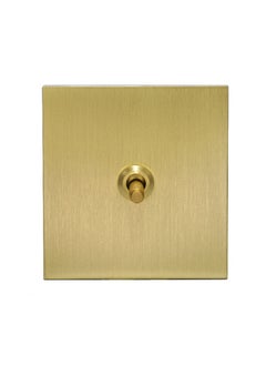 Donmarco 1 Gang Intermediate Switch – Knurled Toggle –Stainless Steel Panel, Modern & Durable, Fire-Resistant Electric Switch, 15-Year Warranty, Wall Switch for Home and Office (Brushed Natural Brass)  - Image 1