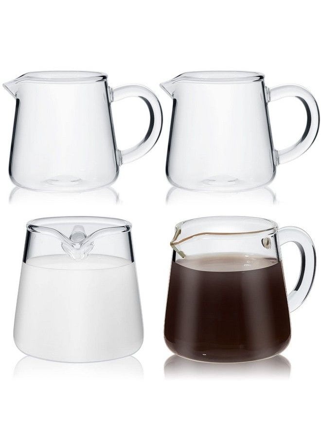 Leinuosen 4 Pcs 70Ml/2.4Oz Small Glass Creamer Pitcher Milk Creamer Pitcher Mini Glass Pitcher Transparent Coffee Pitcher Glass Tea Milk Pourer Glass Pitcher Mini Pitcher Frothing Pitcher For Milk Coffee  - Image 1