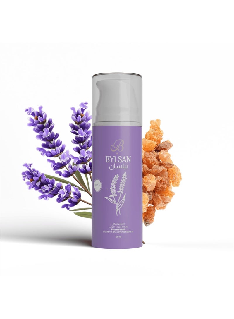 BYLSAN Myrrh & Lavender Feminine Wash for Intimate Care – 2 * 100 ml | Soap-Free & Fragrance-Free Natural Formula + Multi-Purpose Natural Ointment - Image 2