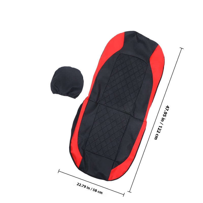 1 Set Car Seat and Headrest Cover PU Leather Vehicle Seat Protective Cover - Image 2