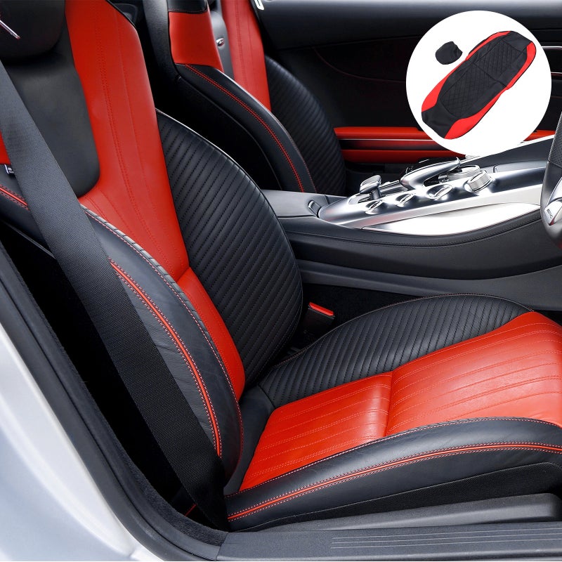 1 Set Car Seat and Headrest Cover PU Leather Vehicle Seat Protective Cover - Image 1