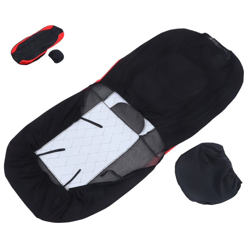 1 Set Car Seat and Headrest Cover PU Leather Vehicle Seat Protective Cover - Image 5