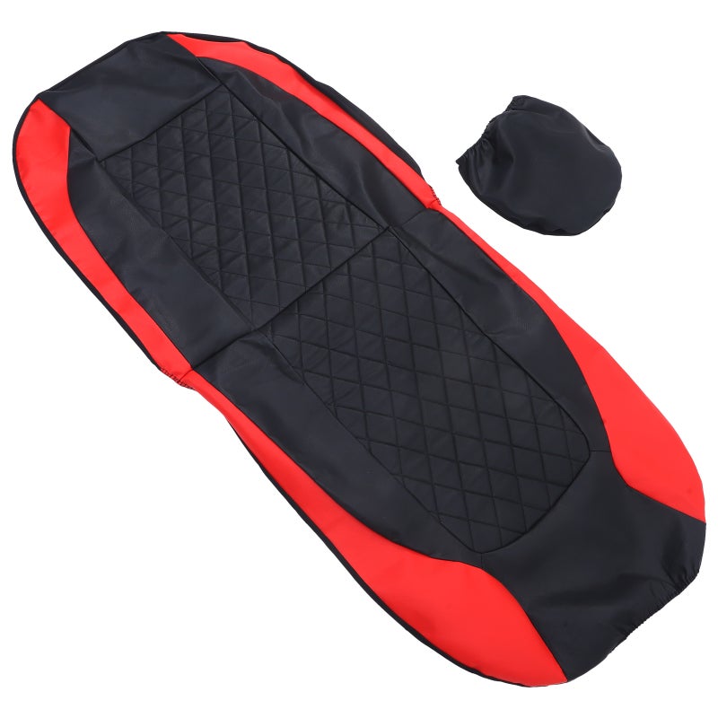 1 Set Car Seat and Headrest Cover PU Leather Vehicle Seat Protective Cover - Image 4