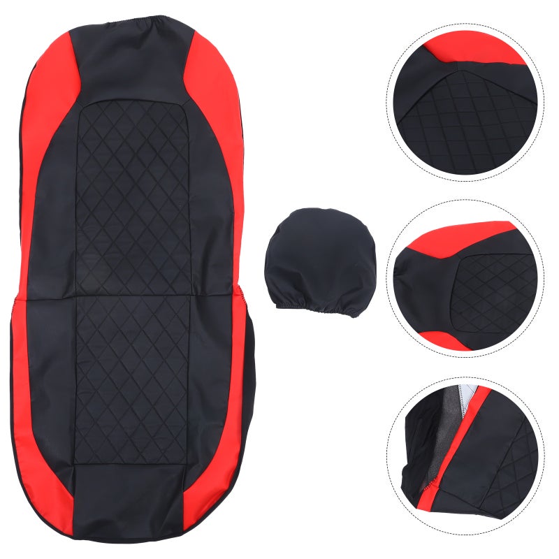 1 Set Car Seat and Headrest Cover PU Leather Vehicle Seat Protective Cover - Image 3
