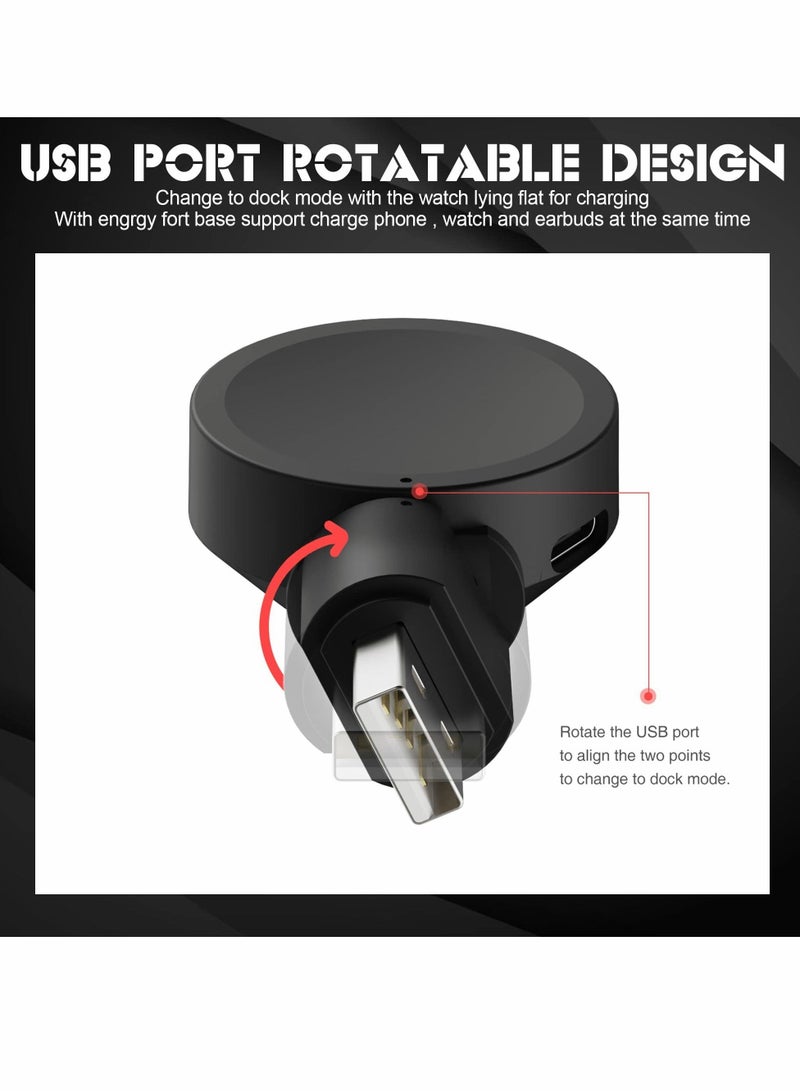 Samsung Galaxy Watch 5/4/3 Active 2 Charger USB Travel Cordless Wireless car Charger Keychain for Samsung Galaxy Watch5 Pro Watch4 Classic Watch3 Active & Active2 Accessories - Image 2