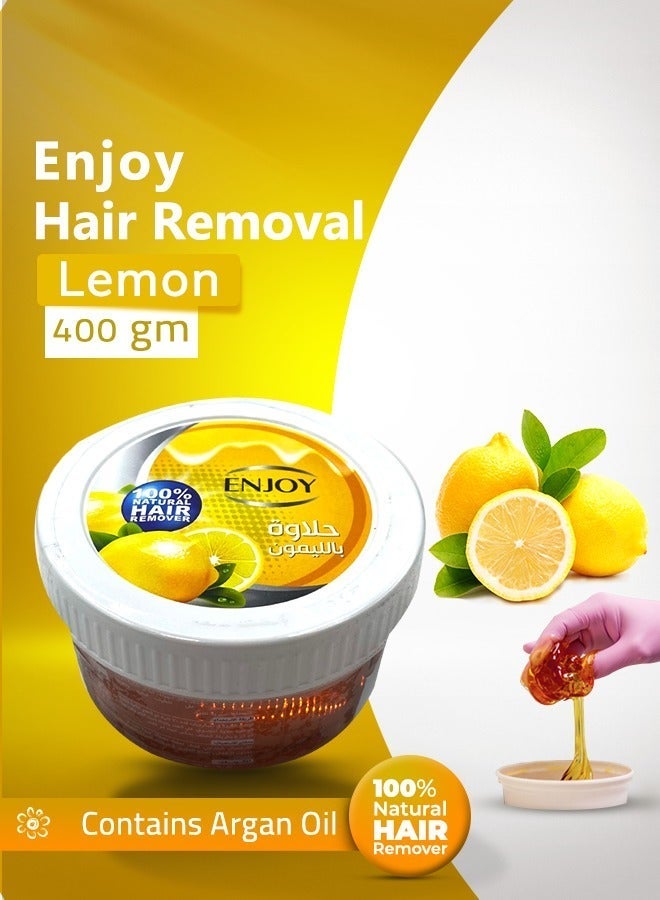 ENJOY Hair Remover Paste with Lemon – 400g | 100% Natural Sugar Wax | Gentle & Refreshing Hair Removal | Smooth & Silky Skin | Long-Lasting Results | Enriched with Natural Lemon Extract - Image 5