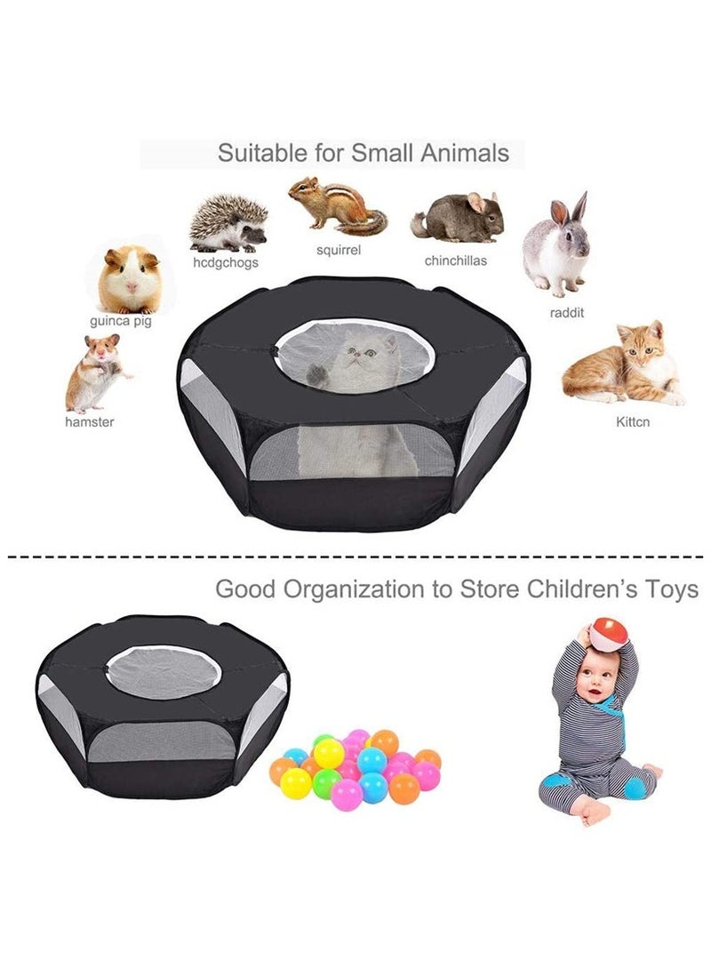 عام ساحة لعب قابلة للطي للحيوانات الصغيرة، مناسبة للقطط، الأرانب، الهامستر، خنزير غينيا، الأرنب، الفيريت، القطط الصغيرة، الكتاكيت، وصندوق تربية، قفص أو خيمة منبثقة للعب الآمن. - Image 2