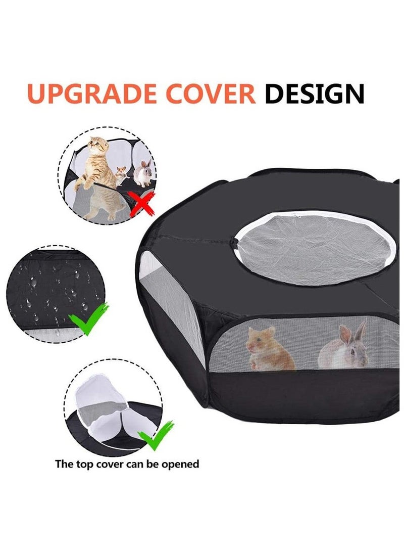 عام ساحة لعب قابلة للطي للحيوانات الصغيرة، مناسبة للقطط، الأرانب، الهامستر، خنزير غينيا، الأرنب، الفيريت، القطط الصغيرة، الكتاكيت، وصندوق تربية، قفص أو خيمة منبثقة للعب الآمن. - Image 3