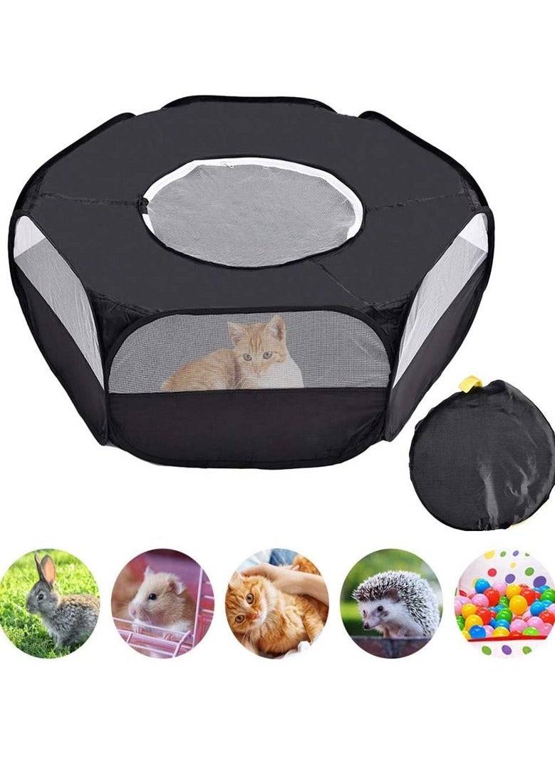 عام ساحة لعب قابلة للطي للحيوانات الصغيرة، مناسبة للقطط، الأرانب، الهامستر، خنزير غينيا، الأرنب، الفيريت، القطط الصغيرة، الكتاكيت، وصندوق تربية، قفص أو خيمة منبثقة للعب الآمن. - Image 1