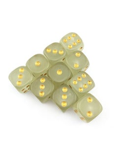 Smartdealspro 10-Pack D6 Six Sided Glow In The Dark Dice Die For Dnd, Mtg, Rpg, Tenzi, Farkle, Yahtzee, Bunco, Teaching Math, Table Board Game (16Mm Golden Dots（10Pcs）)  - Image 2