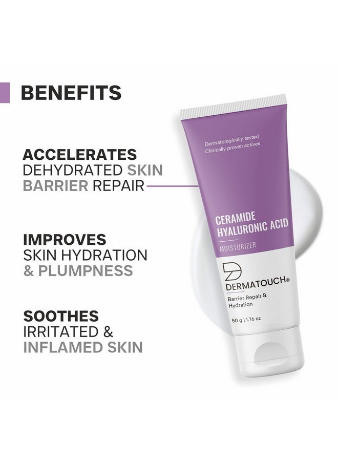 DERMATOUCH Ceramide Hyaluronic Acid Moisturizer For Intense Moisturization And Barrier Repair | For Dry Skin |50G  - Image 3