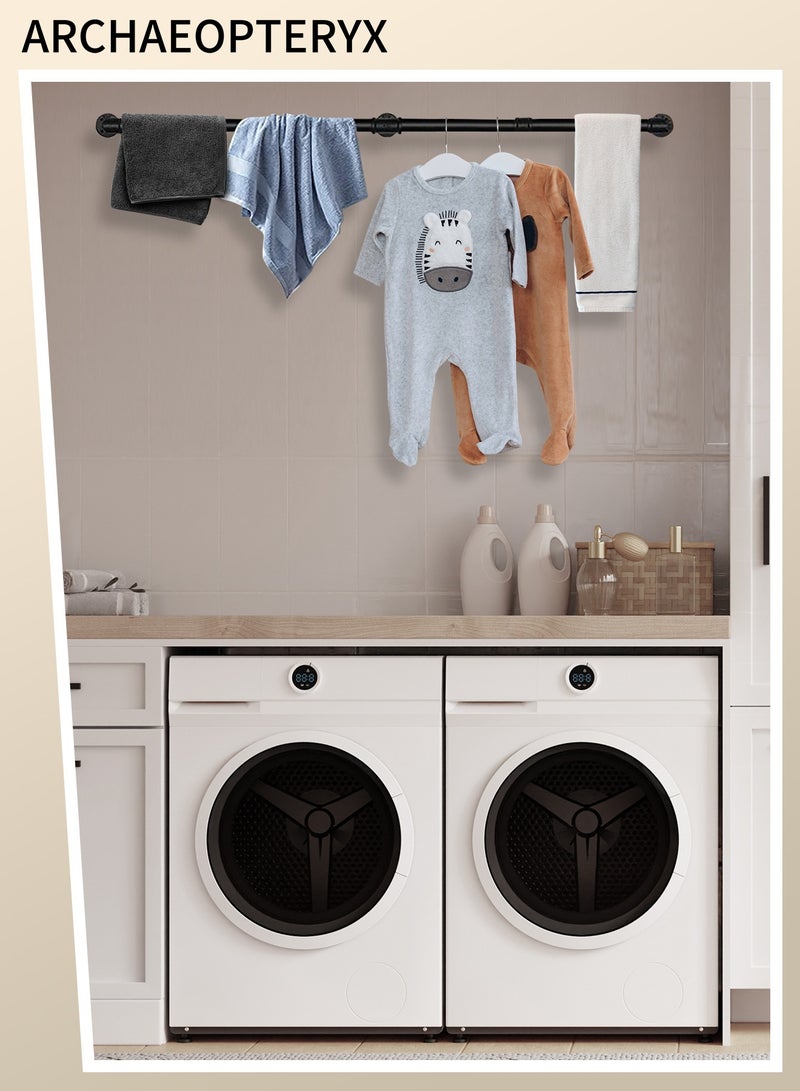 أركايوبتيركس علاقة ملابس مثبتة على الحائط، علاقة أنابيب صناعية، قابلة للإزالة مع 3 خطافات على شكل حرف S، مناسبة لتخزين الملابس بطول 180 سم - Image 2