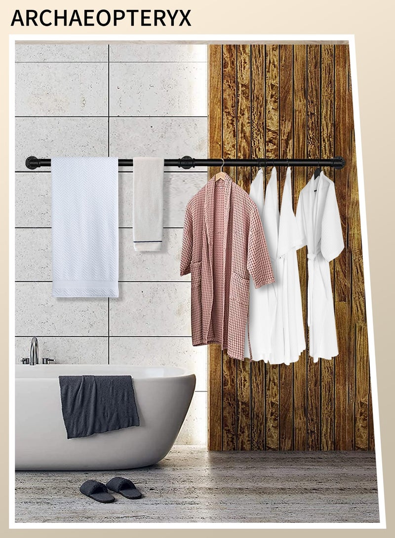 أركايوبتيركس علاقة ملابس مثبتة على الحائط، علاقة أنابيب صناعية، قابلة للإزالة مع 3 خطافات على شكل حرف S، مناسبة لتخزين الملابس بطول 180 سم - Image 3