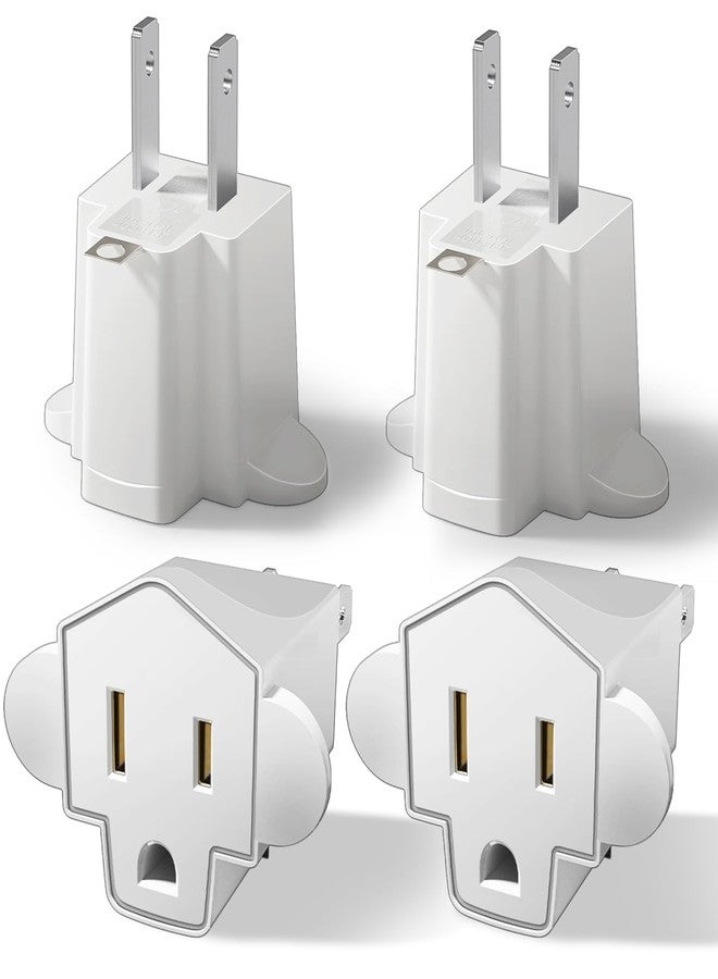 SerBion Portable 3 Prong to 2 Prong Outlet Adapter, Fireproof 392℉ 3-2 Prong Adapter Converter, Heavy Duty Wall Plug Adapter for Household Appliances Industrial, 1875W Max, 4 Packs - Image 1
