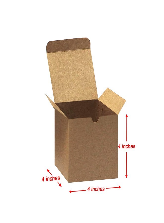 Bonfasvo Gift Boxes 30 Pack 4x4x4 inches Brown Fold Kraft Paper Boxes Bridesmaids Proposal Box Cupcake Boxes Easy Assemble Boxes with Lids for Wedding Birthday Party Christmas - Image 2