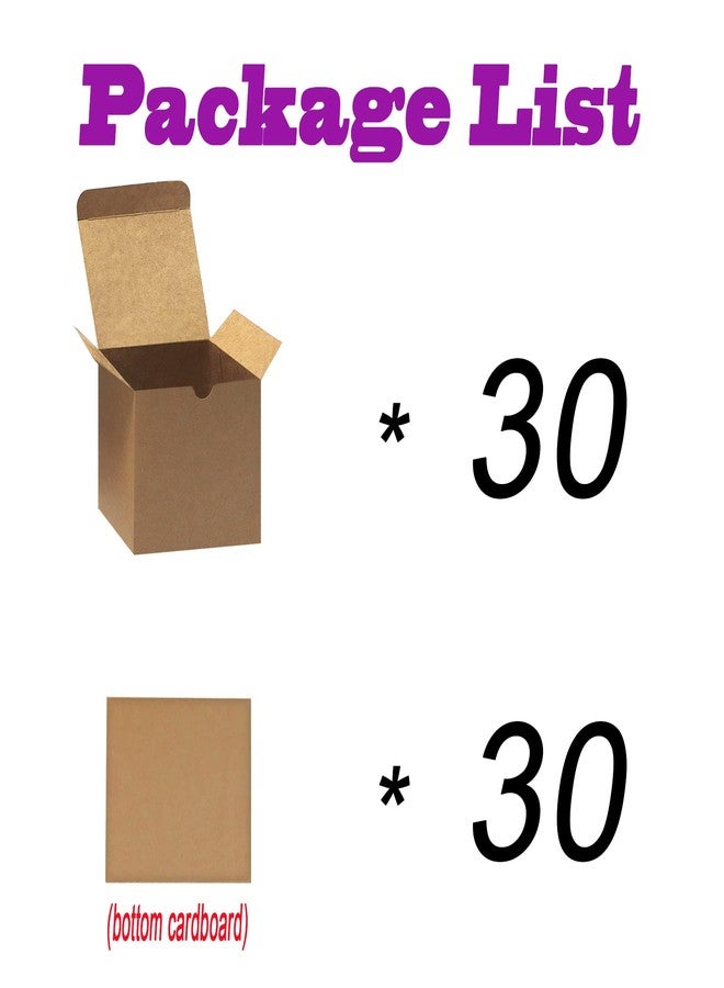 Bonfasvo Gift Boxes 30 Pack 4x4x4 inches Brown Fold Kraft Paper Boxes Bridesmaids Proposal Box Cupcake Boxes Easy Assemble Boxes with Lids for Wedding Birthday Party Christmas - Image 4