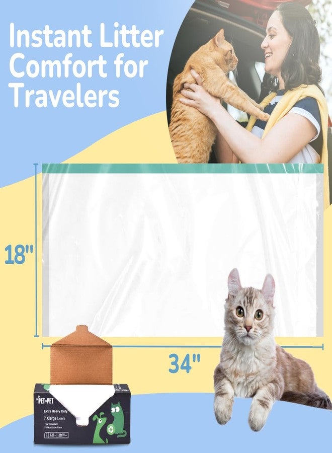 بت آن بت بطانات صندوق فضلات القطط الكبيرة جدًا من PET N PET، 7 قطع، شديدة التحمل ومقاومة للتسرب والتمزق، مزودة برباط للإغلاق، تناسب معظم صناديق الفضلات القياسية. - Image 5