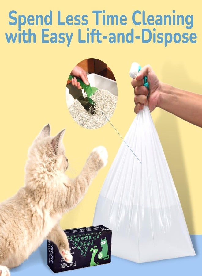 بت آن بت بطانات صندوق فضلات القطط الكبيرة جدًا من PET N PET، 7 قطع، شديدة التحمل ومقاومة للتسرب والتمزق، مزودة برباط للإغلاق، تناسب معظم صناديق الفضلات القياسية. - Image 4