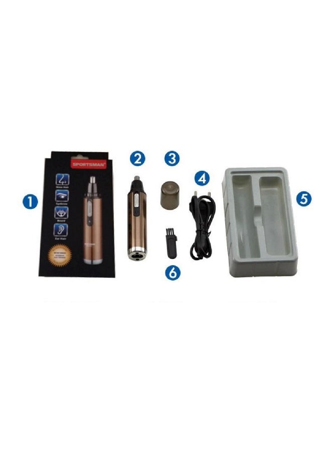 Rechargeable Nose Hair Trimmer Brown/Black/Silver 13x2.2cm - Image 2