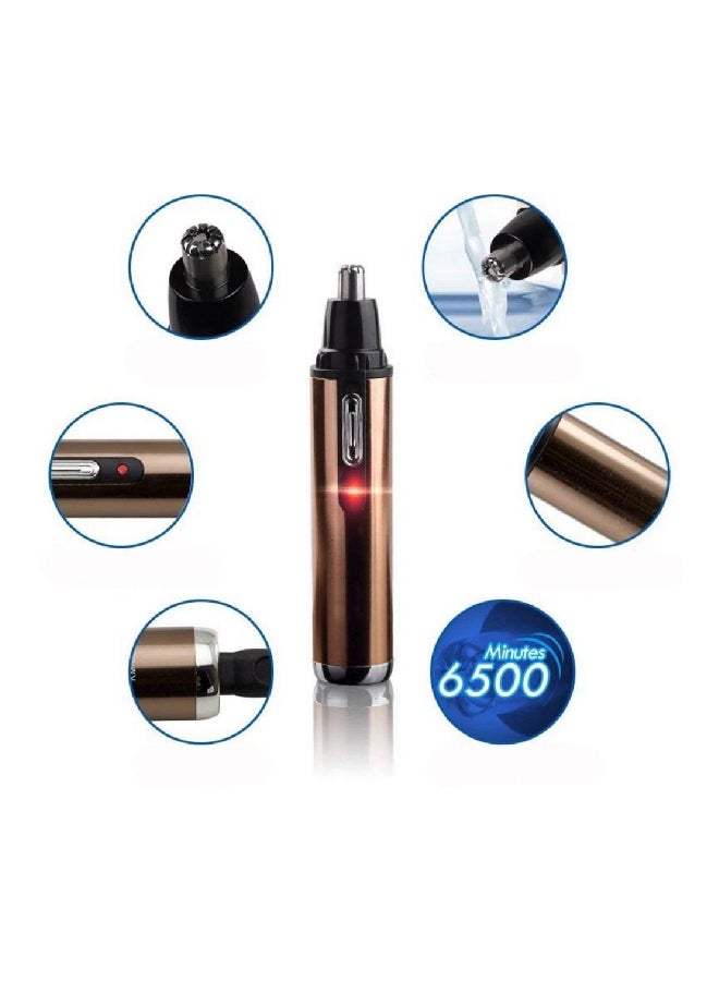 Rechargeable Nose Hair Trimmer Brown/Black/Silver 13x2.2cm - Image 3