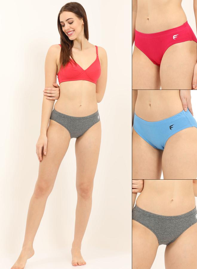 Envie Pack of 3 - Logo Detail Cotton Mid Briefs - Image 1